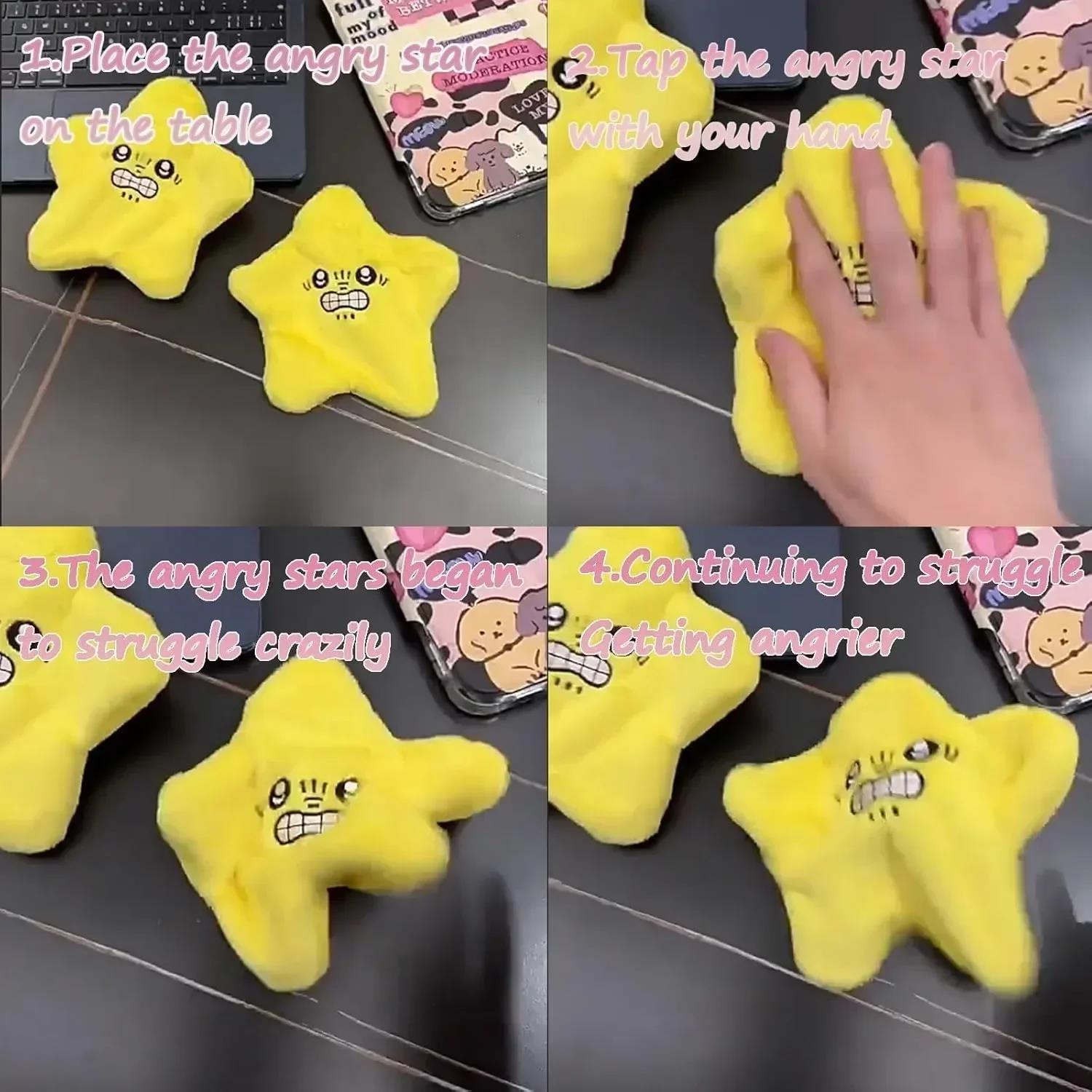 22cm Angry Starfish Plush Moving, 6 Colors Moving Star Plush,Dancing Star Plush, Glowing and Talking Moving Star Plush Toy. 