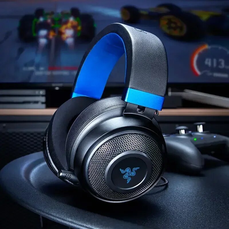 Razer KRAKEN PRO V2 Headset Computer Game Music Wired Headphones with Microphone for PC MAC PS4 Switch E-sports Earphones. 