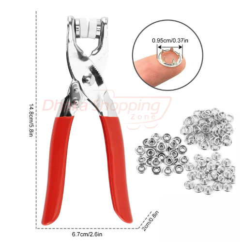 Five-prong Button Installation Tool Snap Tool Kit Metal Snap Ring Belt Fastening Pliers Clamping Tool Kit For Garment Sewing - New Canvas. 