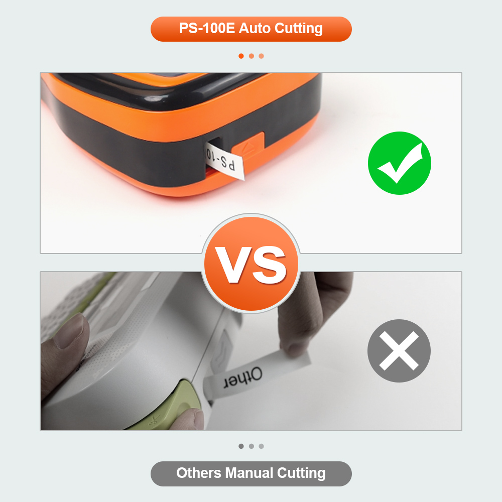 PS100E Auto Cutting Label Printer with 10PK Heat Shrink Tube Tape 11.8mm for HSe231 Portable Industrial Label Maker Machine minghao. 