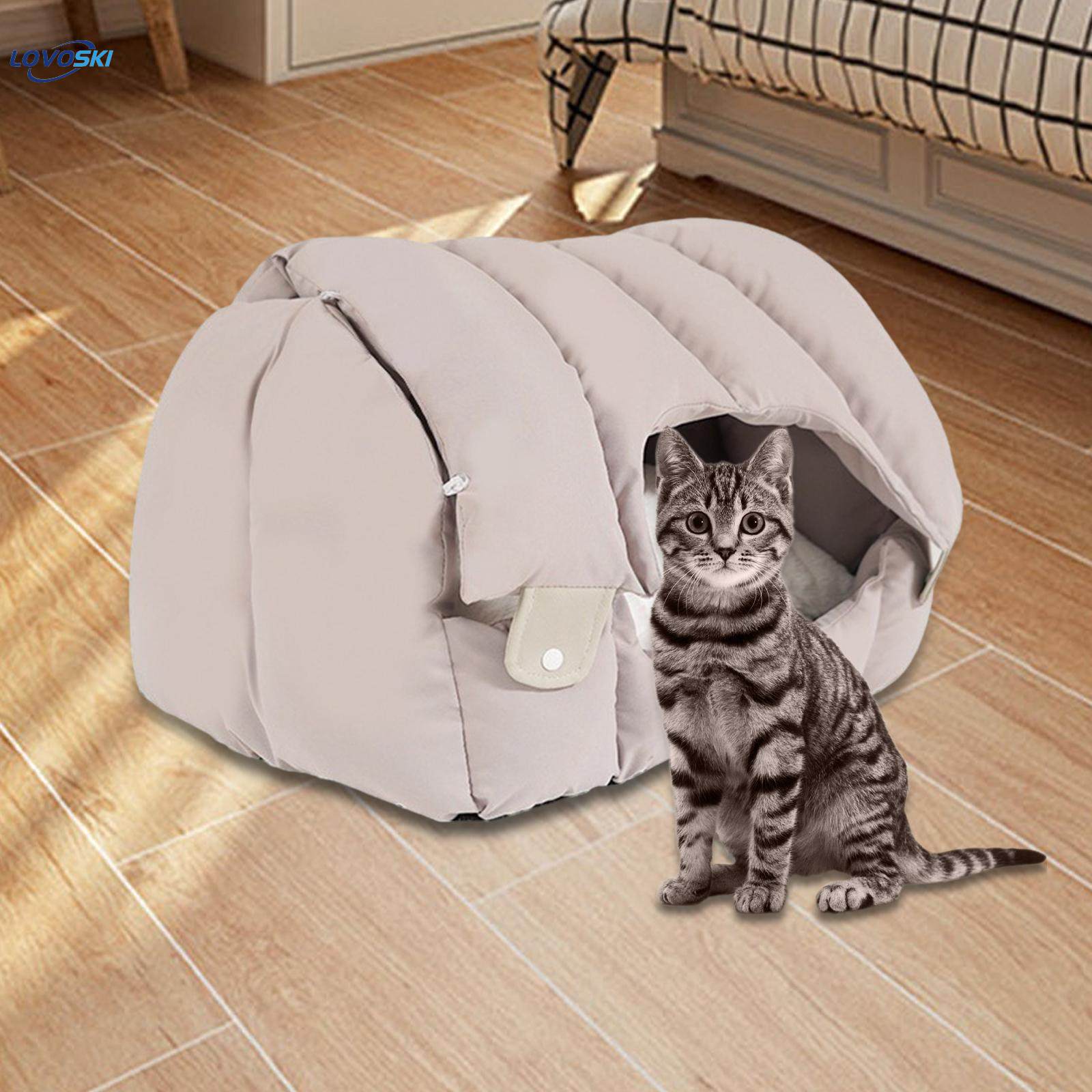 Cat Bed Comfortable Cat Sleeping Pad Hut Cushion Detachable Winter Warm Nest Pet Bed for Cats and. 
