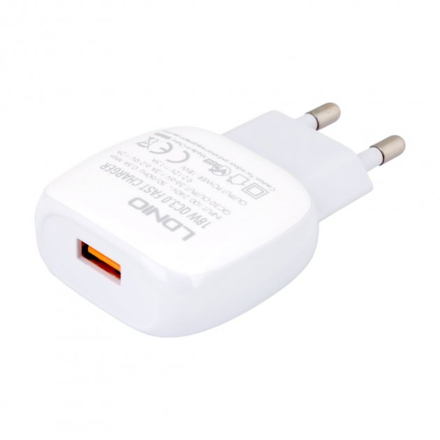 For Samsung Galaxy M01 A01 A7 A7 (2016) J8 J7 J5 7 Prime J5 Prime J7 Pro  LDNIO A1306Q (ORG) QC3.0 EURO Plug 1 USB Port 18W (Max) Fast Charger + Micro USB Data Charging Cable. 