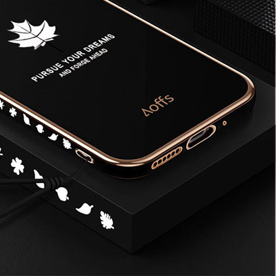 Luxury Plating Maple Leaves Lanyard Phone Case For Realme C25S Cover Case for Realme C25 C 25 Case Realme C 25S Shockproof Coque. 