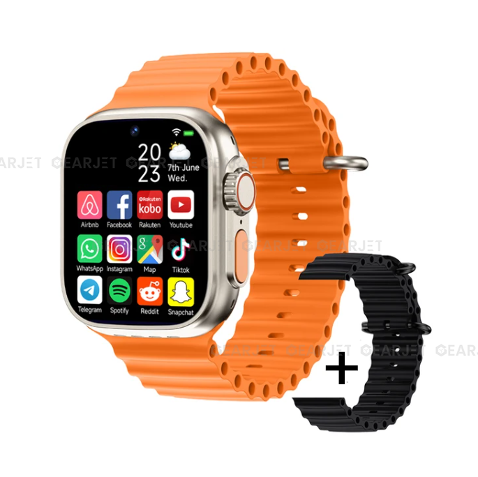 S9 Ultra 5G Smart Watch 2.08 inch Waterdrop Display RAM 4GB ROM 64GB Android 9 Dual Camera Calling Feature Google Playstore Youtube Facebook Messenger Tiktok IMO Wifi 1000mAh Battery Smartwatch for Men and Women. 