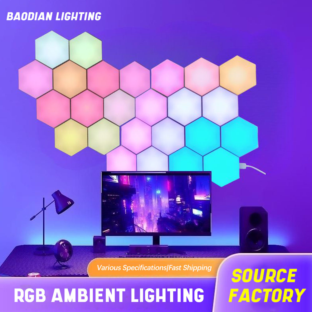 RGB Bluetooth LED Hexagon Light Indoor Wall Light APP Remote Control Night Light for Computer Game Room Children Bedroom Decor