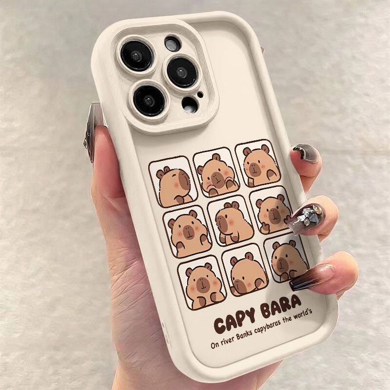 Casing For Huawei Honor 90 8X X9 5G Y7A Nova 5i 5T 7 9 Pro SE P50 Y9S Y9 Prime 2019 Phone Case Soft Cute Cartoon Capybara Hot Luxury Simple Shockproof Lens Protection