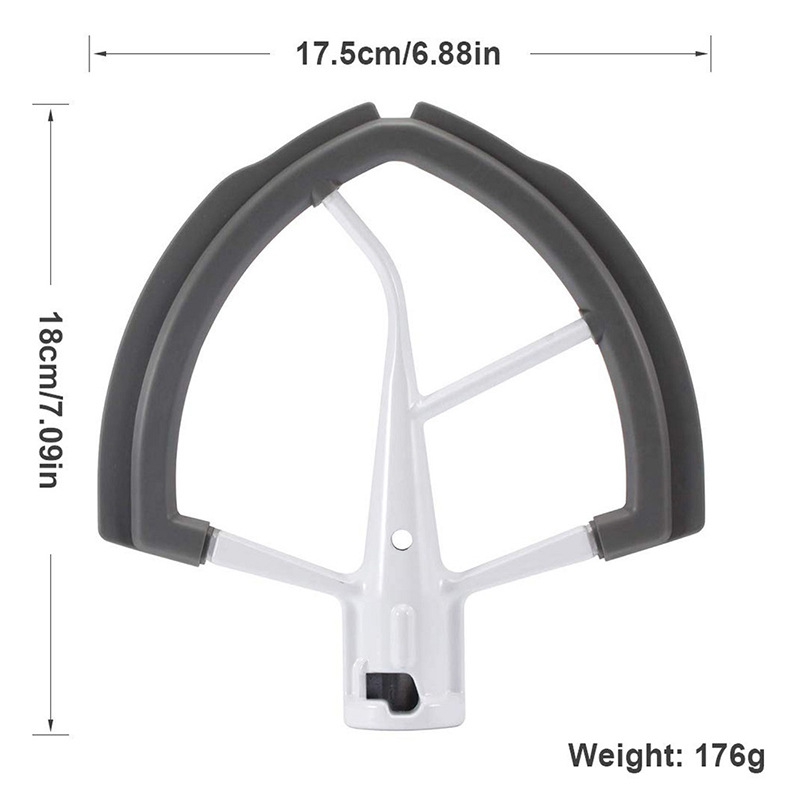 Flex Edge Beater for KitchenAid Bowl-Lift Stand Mixer - 6 Quart Dough Mixing Paddle with Flexible Silicone Edges. 