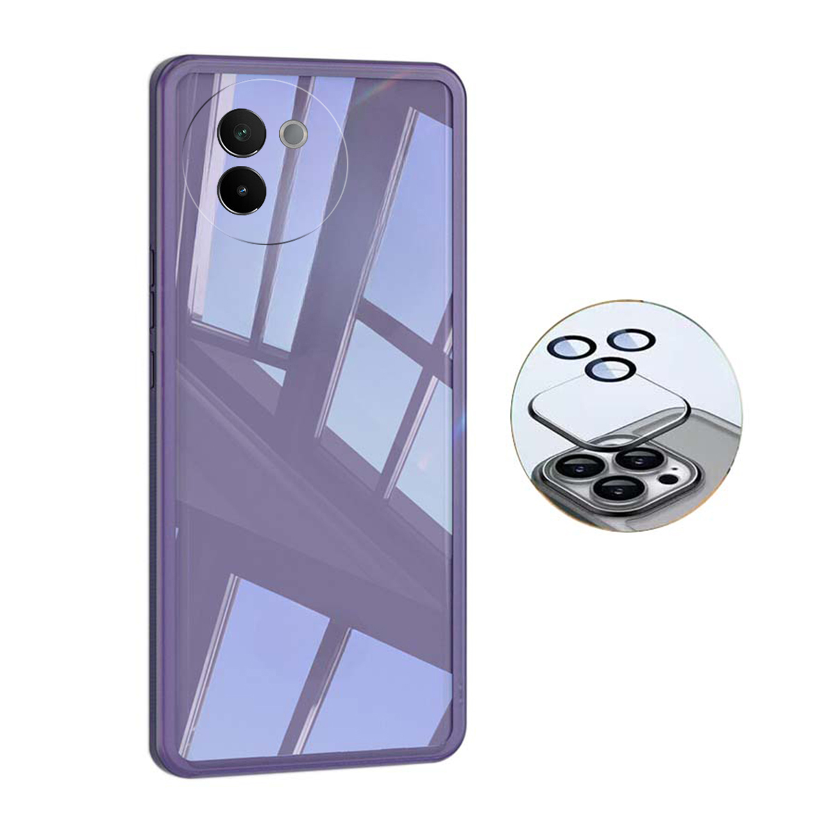 New Phone Case For VIVO V30 E Cover Camera Protection Semi Transparent Soft Silicone Shockproof with Lens Protector Films for vivo V30E case. 