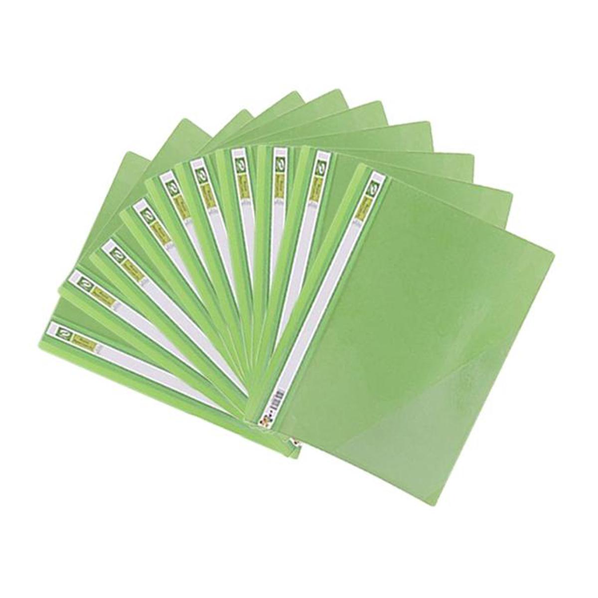 Punch File - 10 Pieces - Transparent and Lime