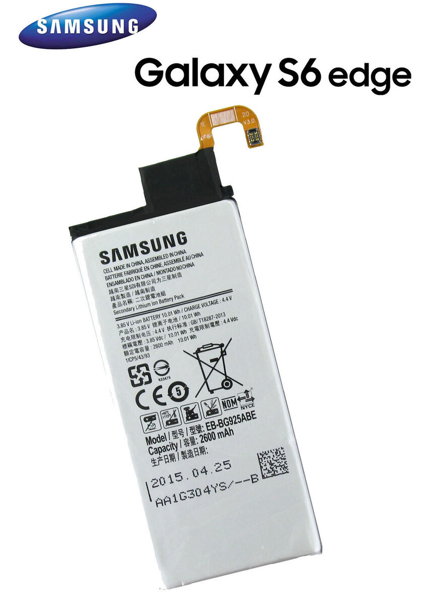 Mobile Battery for Samsung Galaxy S6 Edge Replacement EB-BG925ABA Battery with 2600mAh. 