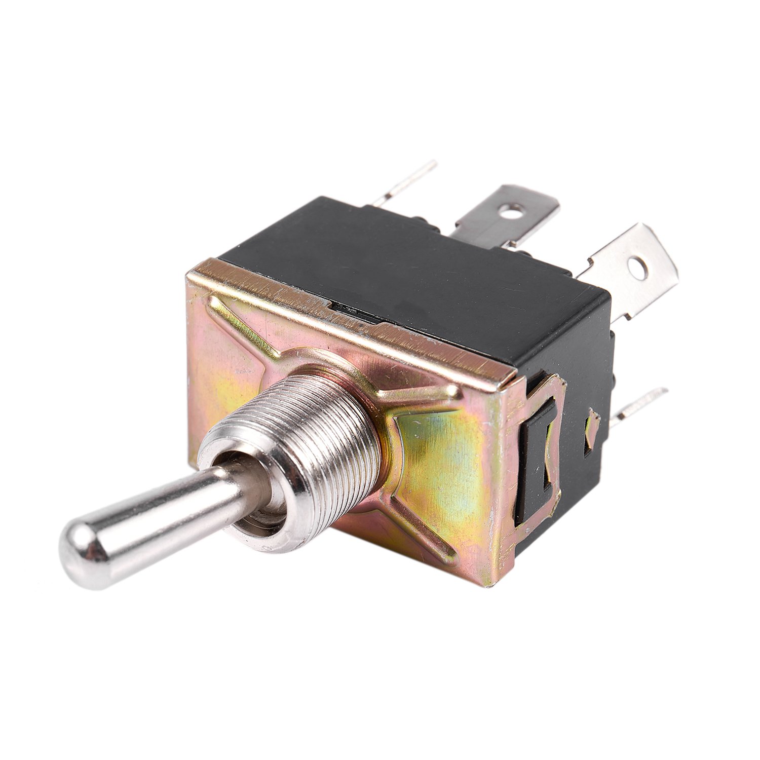 AC 250V/10A 125V/15A DPDT 6 Pins Toggle Switch Black+Silver. 
