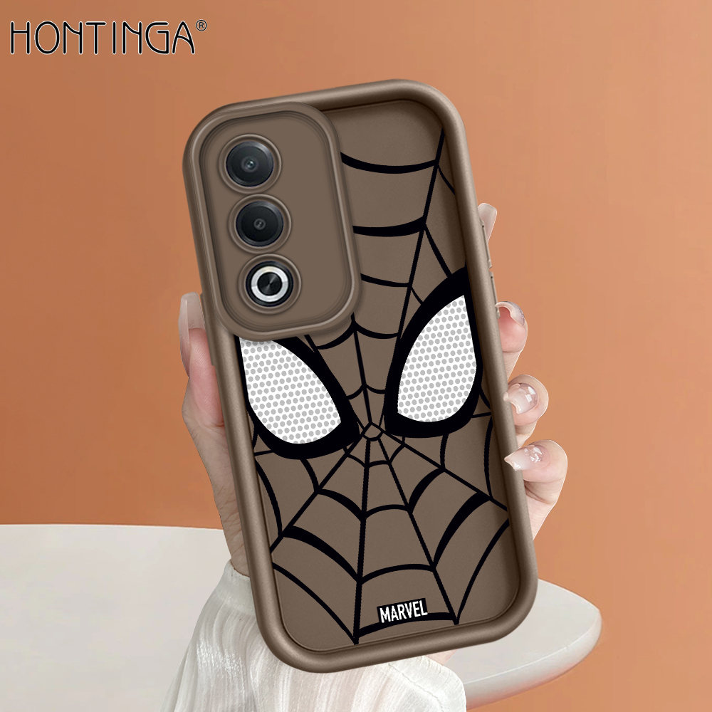 Hontinga for OPPO A3x 4G 5G A3 Pro Back Cover Spider-Man Pattern Ladder Soft Camera Protection Rubber Phone Case