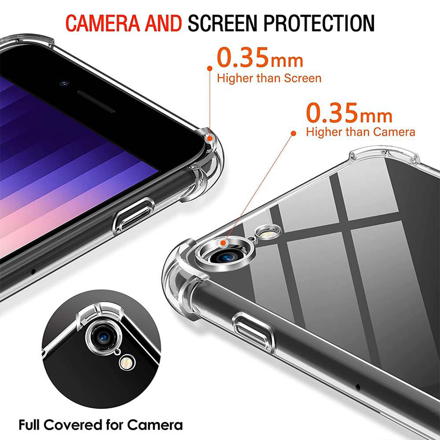 Shockproof Soft Clear Case For iPhone SE 2022 iPhone SE 2020 SE 2016 iPhone SE3 SE2 SE1 Thin Transparent Back Cover. 