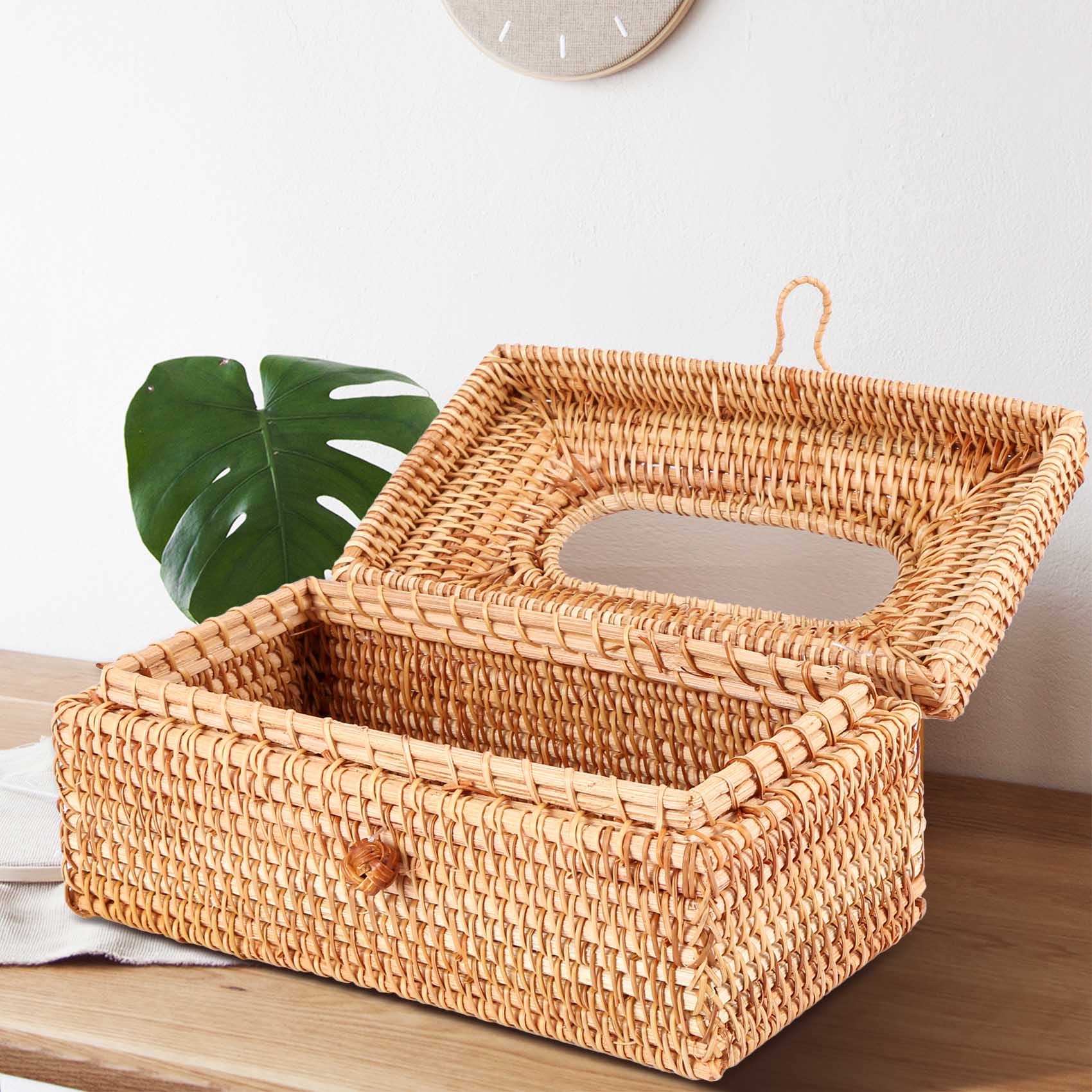 Paper Rack Rattan Tissue Box Elegant Home Decoration Handmade Case