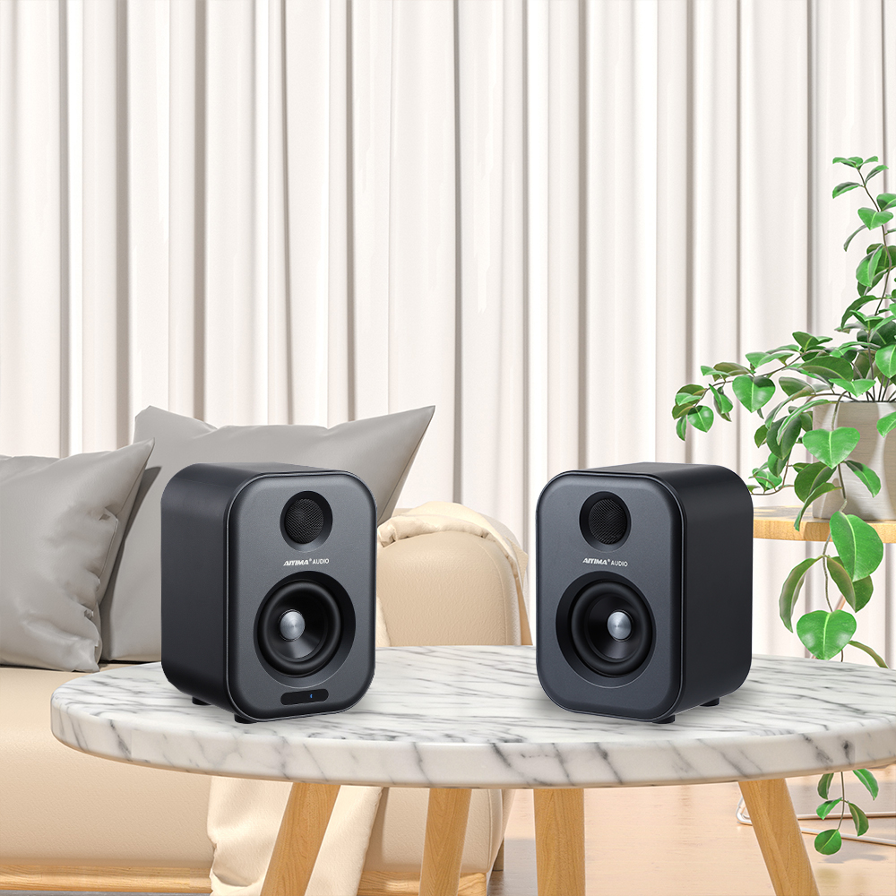 AIYIMA S400 Audio 80W Bookshelf Active Speakers Studio Monitor 3 Inch Bluetooth USB DAC HiFi Home Subwoofer Music System TV PC. 