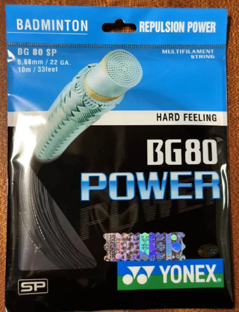 YONEX Badminton Racket String BG80 Power (0.68mm) Endurance High Elastic Professional Training Competition Badminton String. 