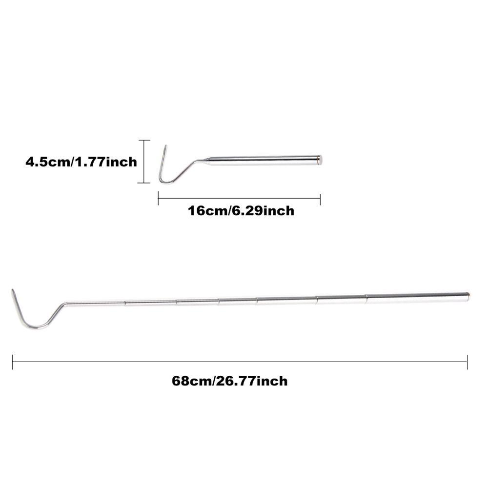 Snake Hook Stainless Steel Black Sliver Adjustable Long Handle Catching Tools Trap Tong. 
