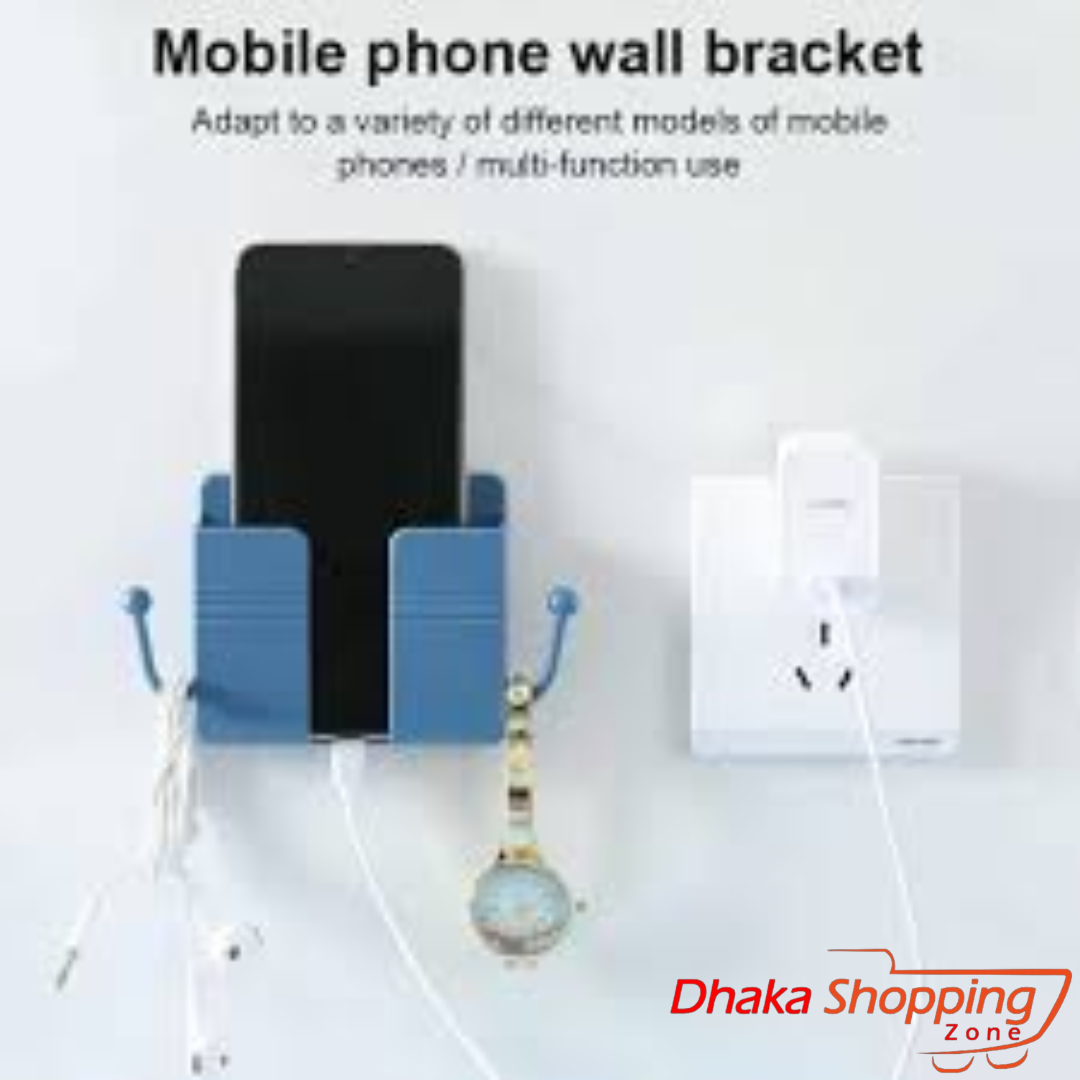 1PCS Wall-Mounted Charger Storage Box Mobile Phone Charging Hanging Holder Multifunction Wall Mounted Plug Bracket Storage Box - Belizzi