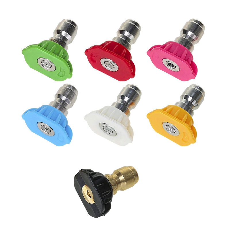 BRADOO- 7x High Pressure Washer Kit, 7 Power Washer Spray Nozzle Tips,1/4 Inch 4500 Psi (2.5 Gpm) & 5Pcs Pressure Washer Spray Nozzles 1/4 Quick Connection Spray Tip Set (4.0 Gpm). 