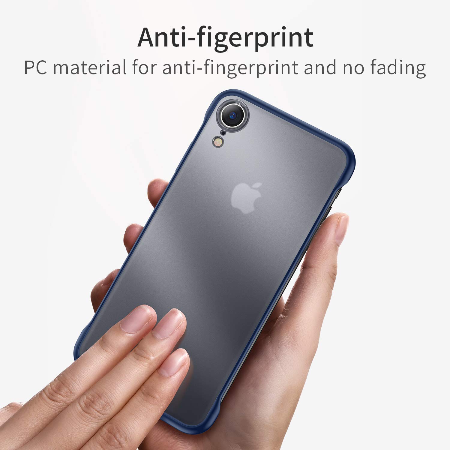 For Apple iPhone XR Back Case Cover  Frosted Translucent Frameless Design  Hard Case With Ring (Free) - Phone Back Cover. 