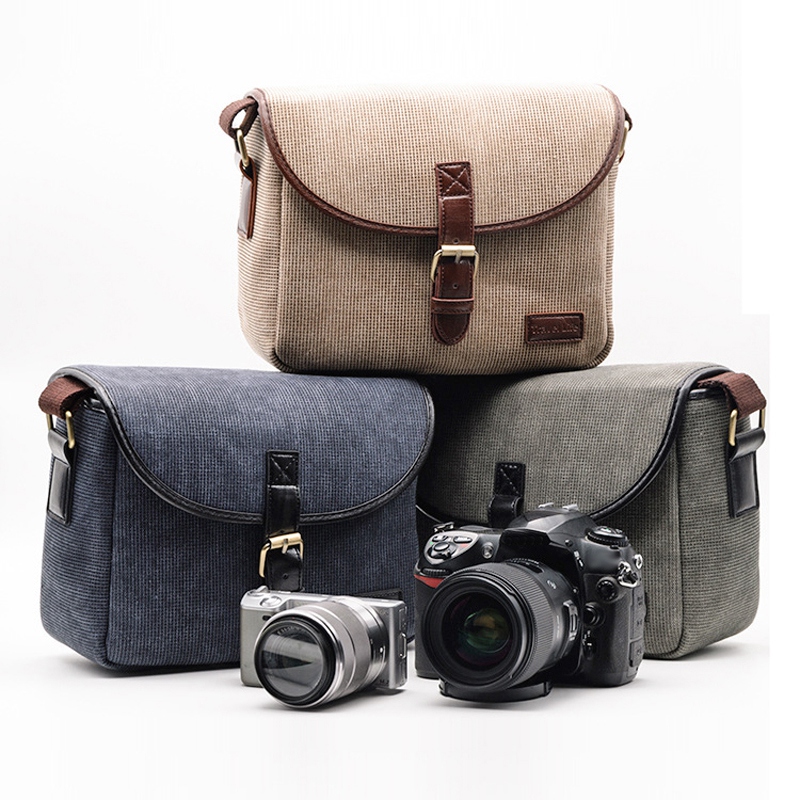 Retro Photo Camera Bag Case Cover For Canon EOS 200D 77D 7D 80D 800D 1300D 6D 70D 760D 750D 700D 600D 100D 1200D 1100D SX540(Gray). 