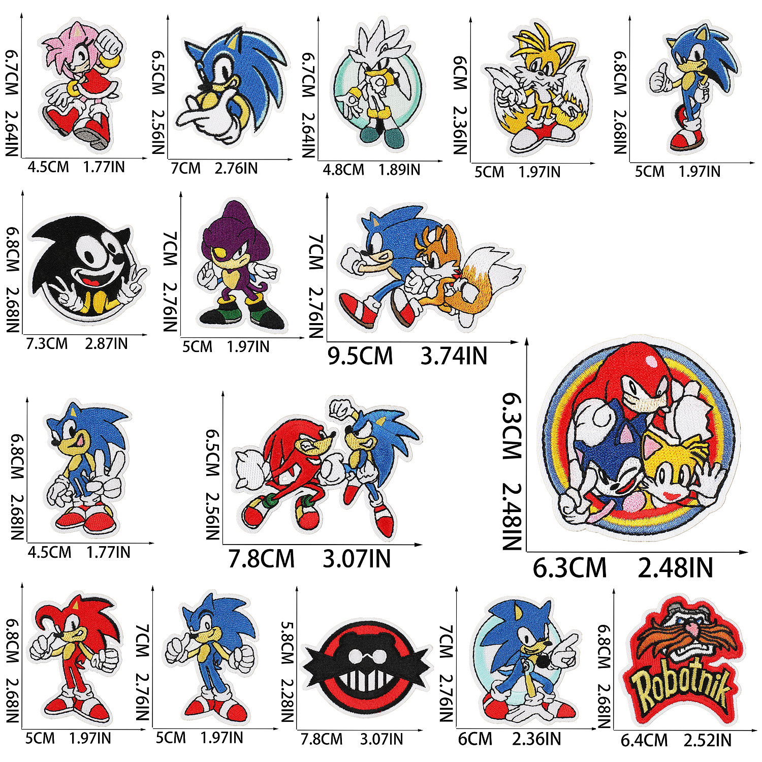Xiaotian Cartoon Hedgehog Anime Computer Cloth Game Character Embroidery Zhangzi Patch Paste. 