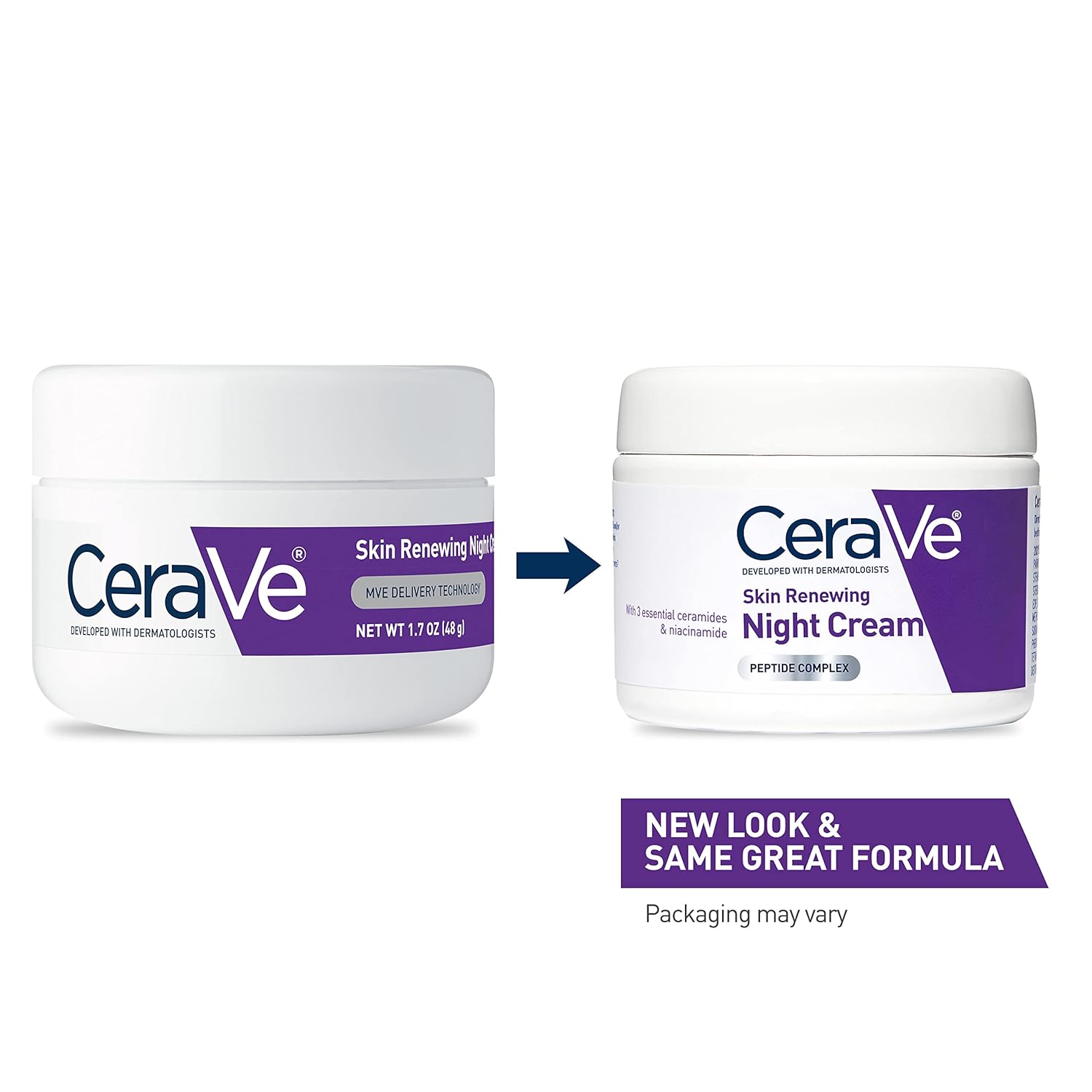 CeraVe Skin Renewing Night Cream 48g | Niacinamide, Peptide Complex, and Hyaluronic Acid Moisturizer for Face. 