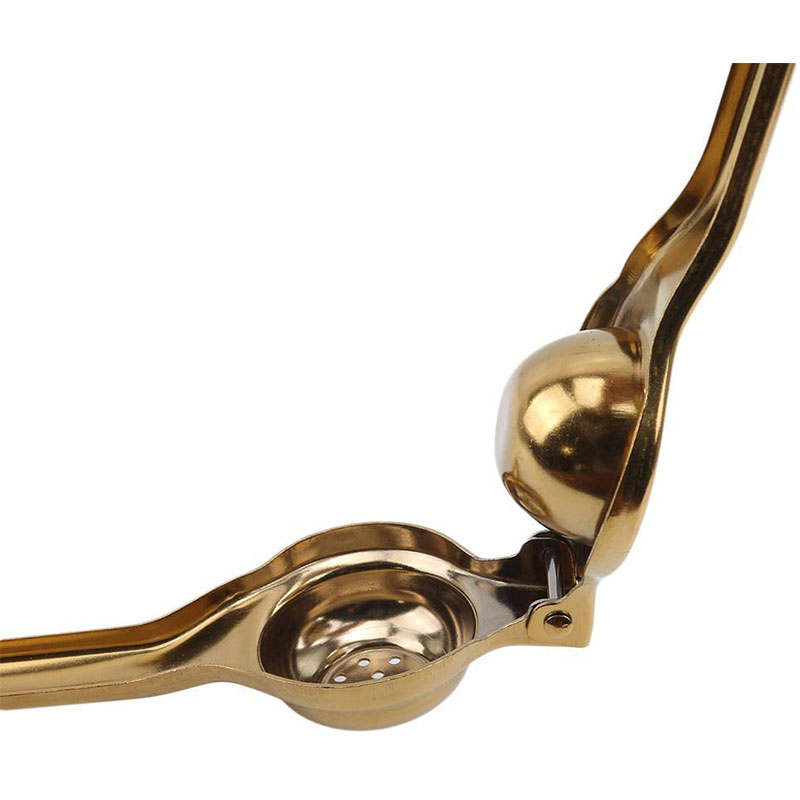 Manual Lemon Juicer Stainless Steel Juicer Press Citrus Handle Lime Squeezer Tool, Gold - gold. 