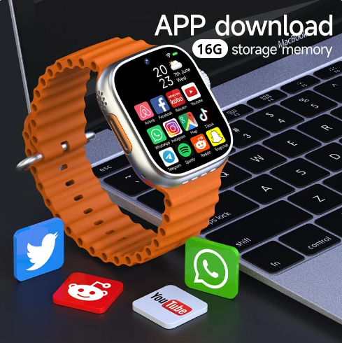 S9 Ultra 5G Smart Watch 2.08 inch Waterdrop Display RAM 4GB ROM 64GB Android 9 Dual Camera Calling Feature Google Playstore Youtube Facebook Messenger Tiktok IMO Wifi 1000mAh Battery Smartwatch for Men and Women. 