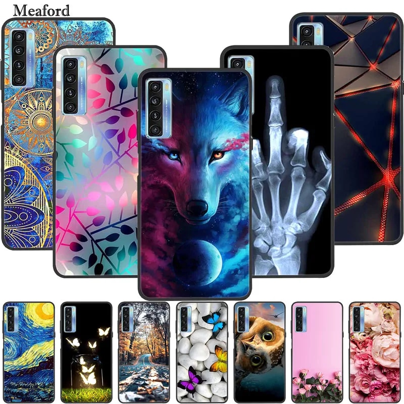 Case For TCL 20S 20L + Animal Silicone TPU Soft Phone Back Cover for TCL 20 5G Cases TCL 20L Plus Funda Bumper Shockproof Coque