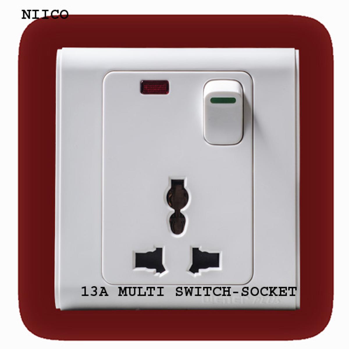 Switch Wener Plus 13 Ampere  Multi- Switch- Socket