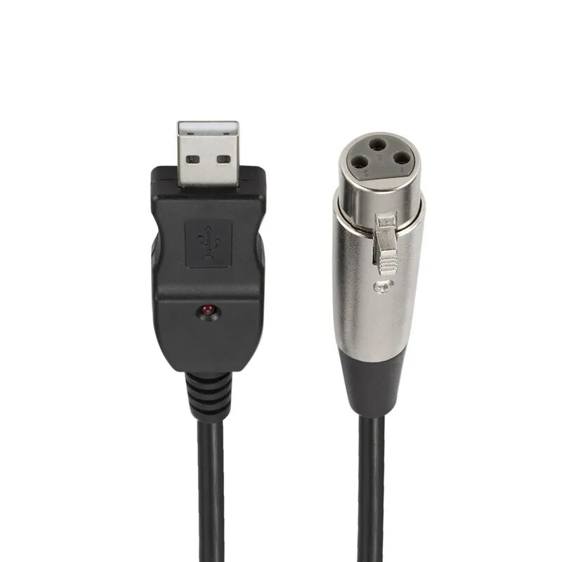 USB To XLR Adapter Male to 3 Pin XLR Female Microphone Cable Cord Connector Computer Audio Data Cable Adapter. 