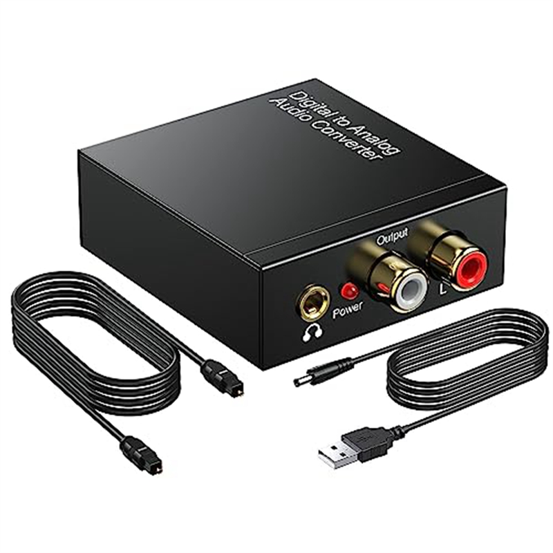 192KHz Digital to Analog Audio Converter, Toslink Optical to 3.5mm Adapter for PS 4 HD DVD Home Theater System Easy Install Easy to Use