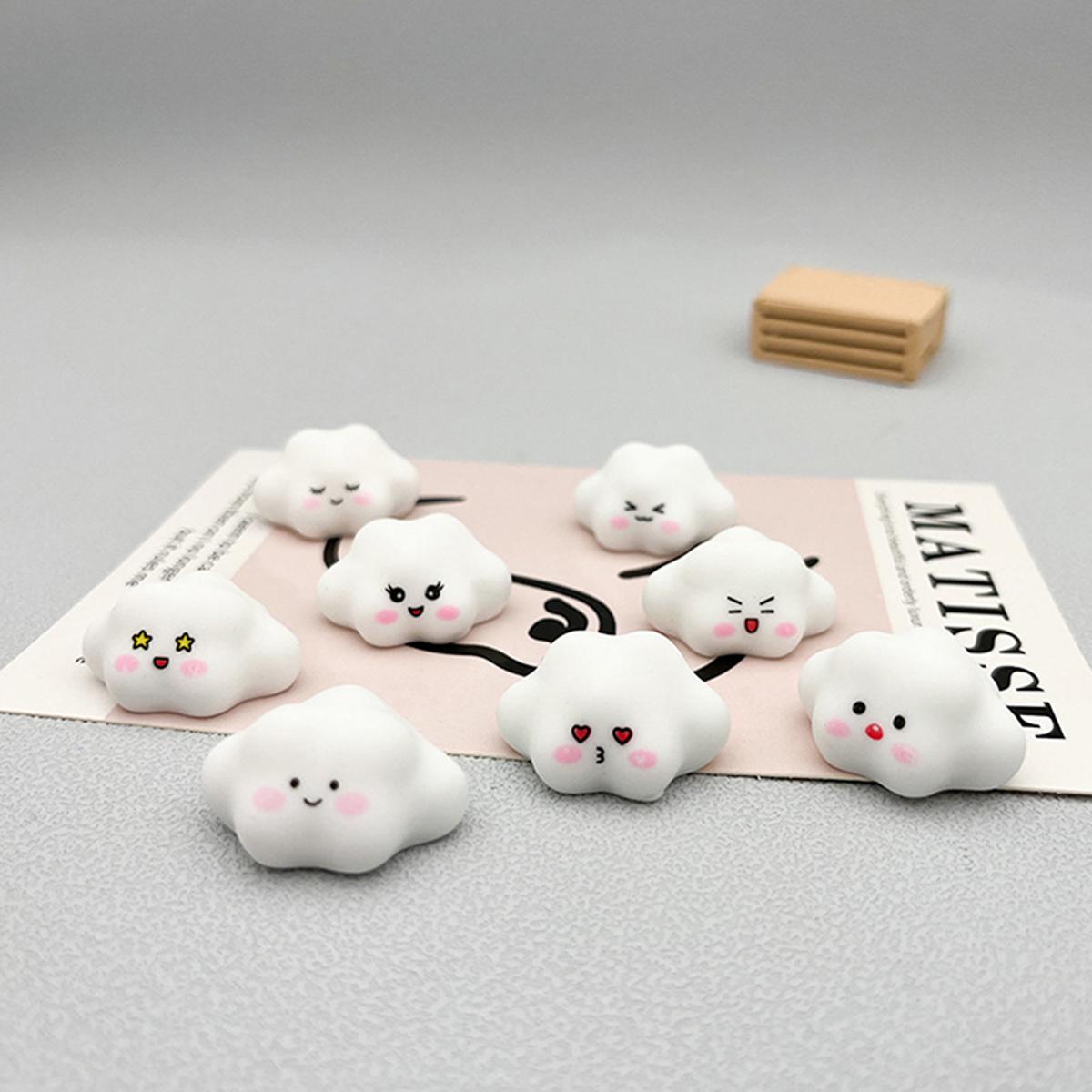 2Pcs Cute Cartoon 3D Clouds Luminous Resin Cloud DIY Decoration Ornaments