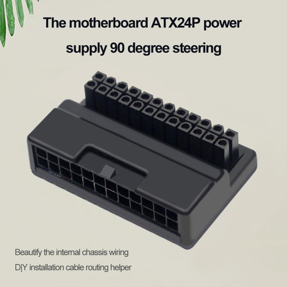 ATX 24 Pin To 90 Degree Power Plug Adapter 24Pin Power Supply Modular Turning Connector for Desktop PC Mainboard. 