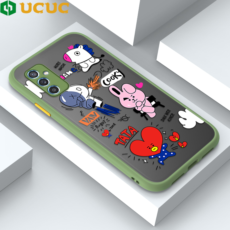UCUC for Samsung Galaxy M52 5G Back Cover BTS Anthropomorphic Image Frosted Transparent Hard Phone Case Thin Shockproof Full Cover Camera Protect Case. 
