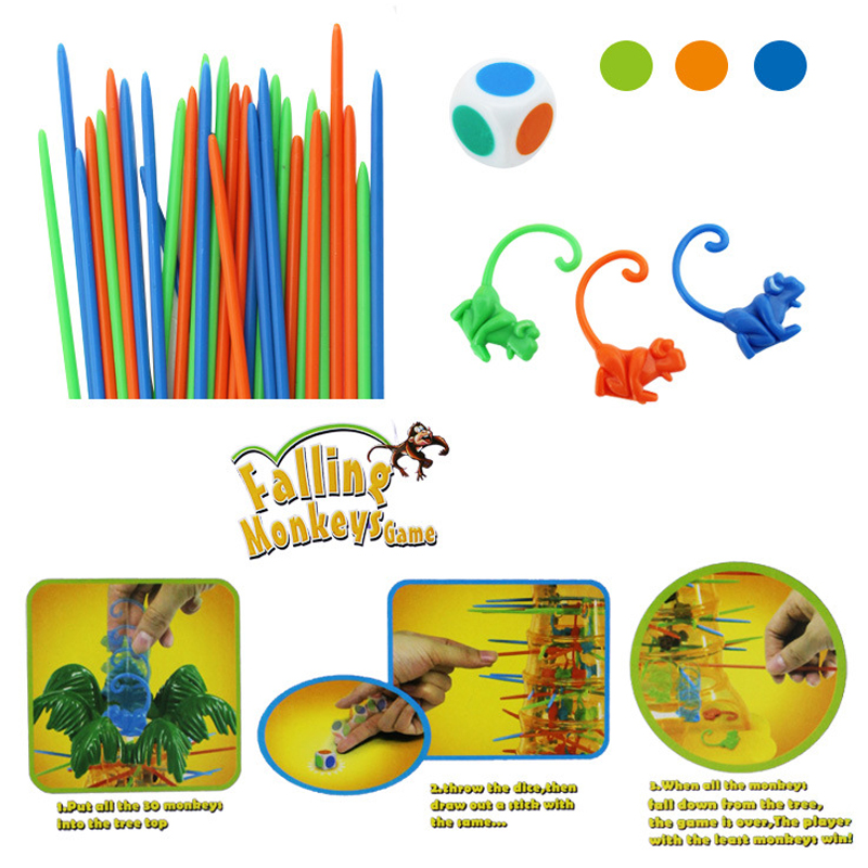 Children Mini Balance Tree Flipping Monkey Lottery Game Monkey Falls Down Family party Interactive Desktop Board Draw Game Toy. 