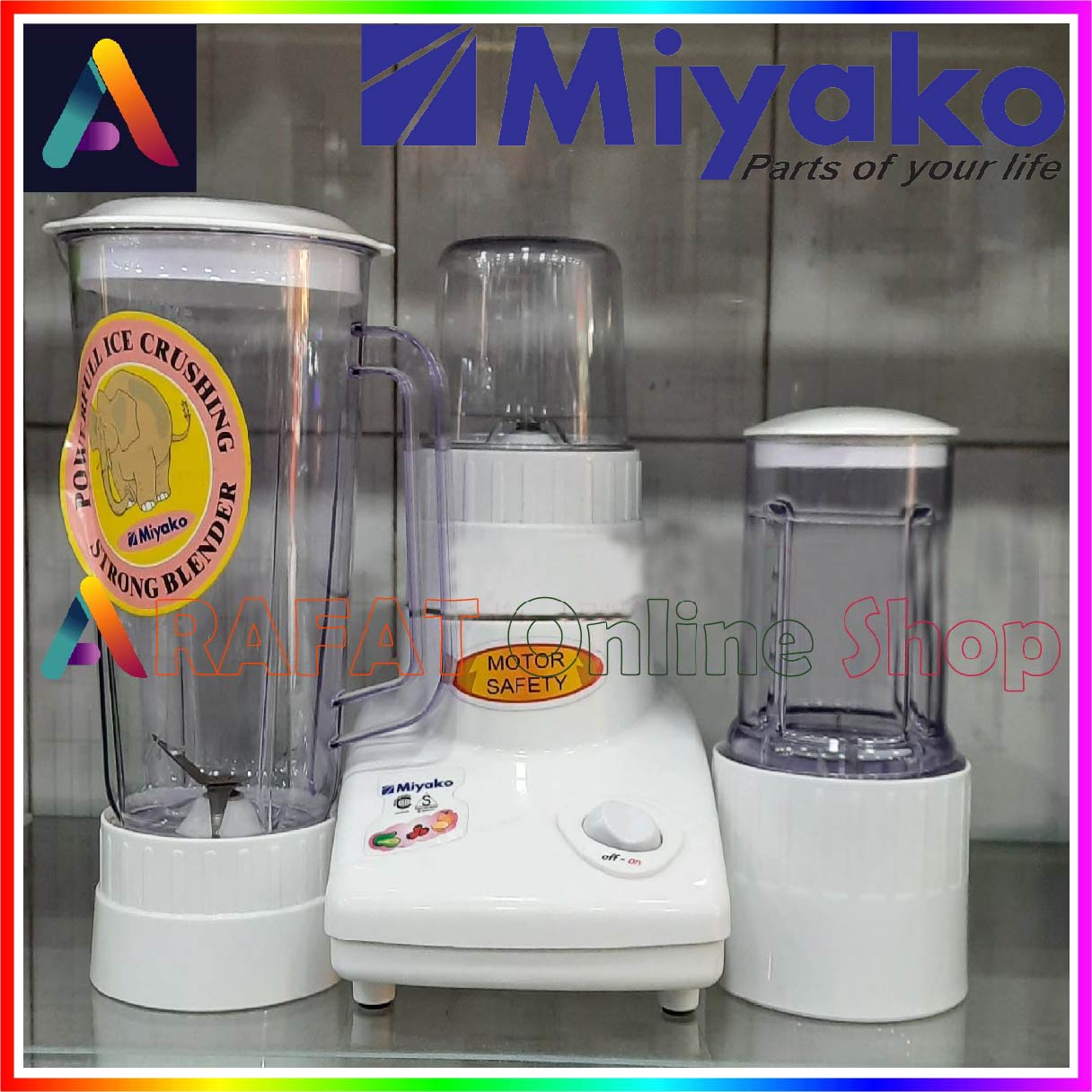 Miyako 3 in 1 Blender with Dry & Wet Mill BL-102 PL-AP. 