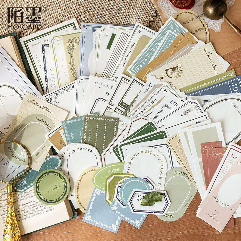 MoMo Material Pack Memo Collection Series Art Basic Colors Handwritten Account Message Collage Decoration Paper 6 Styles. 