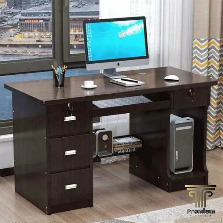 Modern office table with file shelf workstation laptop computer table