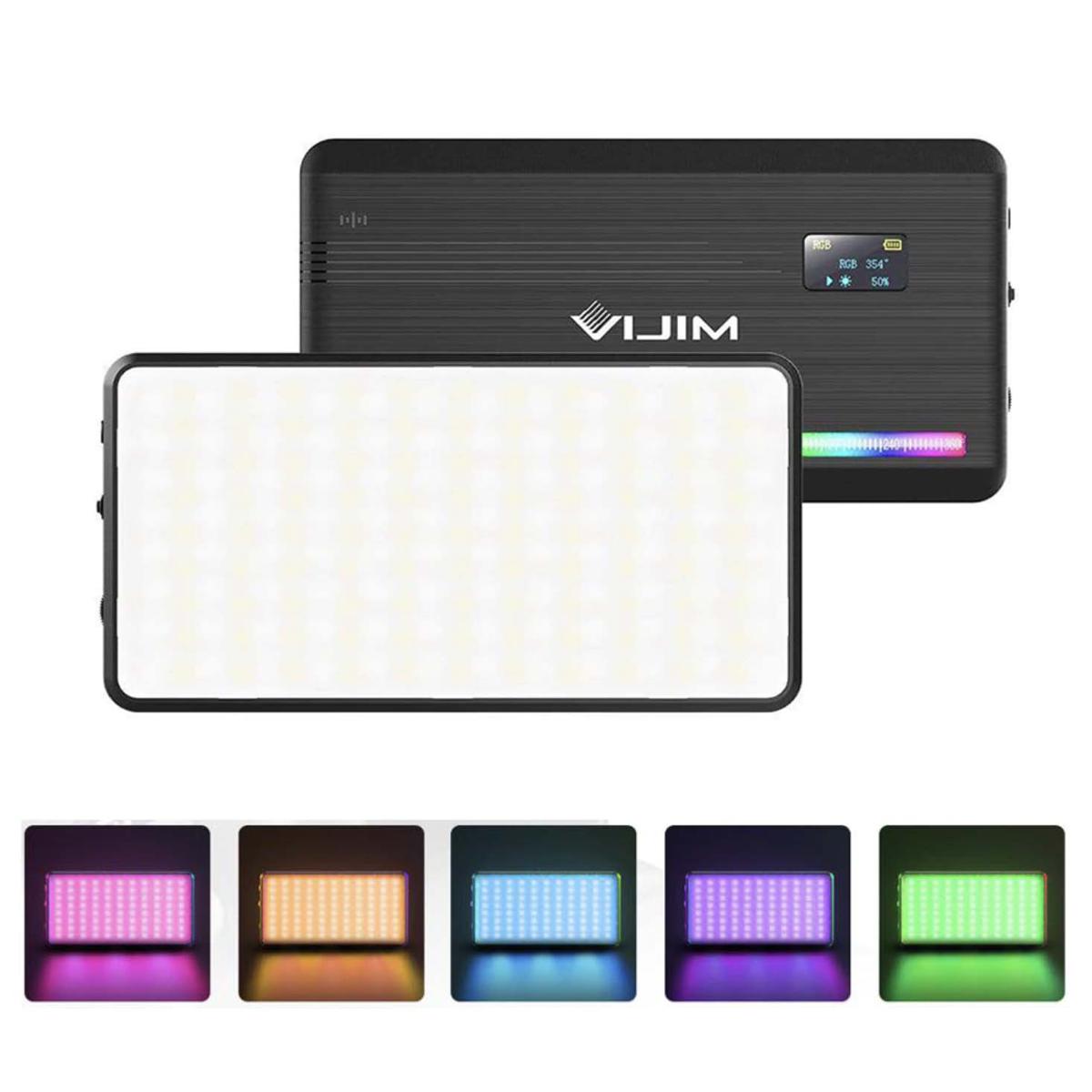 Ulanzi VIJIM VL196 RGB LED Video Light with Adjustable Stand, Dimmable 2500K-9000K Full Color 20 Lighting Effect Modes Camera LED Lights, Portable Photography Lighting with Softbox and Honeycomb Frame