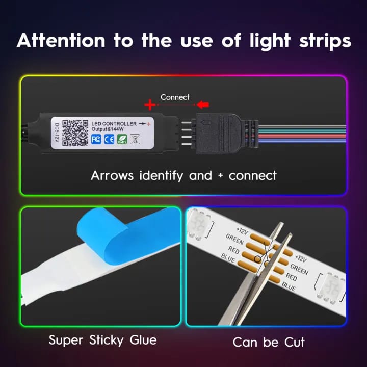 Best Quality 15 Meter LED Light Strip TV LED Backlight USB RGB 5050 Color Strip Music Synchronized Color Changing Remote App Control 5Volt Halloween Decorative Night Light Suitable for Home Bedroom Christmas Party Holidays Ceiling lighting. 