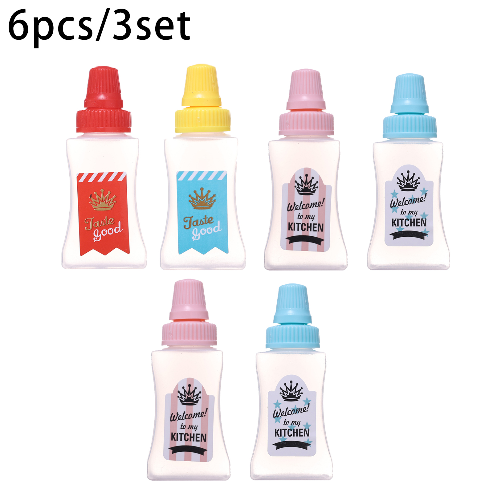 (New)2Pc/and Portable Mini cute queeze oy auce Ketchup Bottup Box Container Cartoon Platic Lunch Box alad Boots Acceorie. 