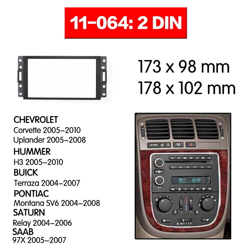 Chevrolet USA Uplander Corvette Buick Terraza Doppel-DIN Radioblende Einbaurahme Chevrolet USA Uplander Corvette Buick Terraza Doppel-DIN Radioblende Einbaurahme