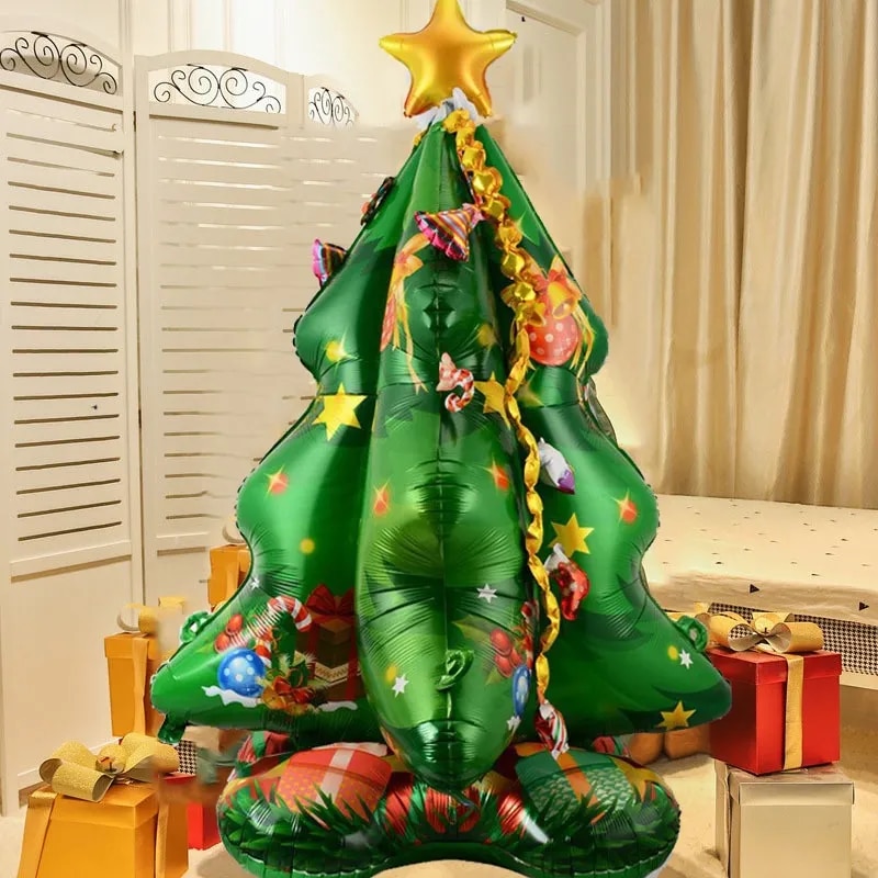 4D Christmas Balloon Column Base Christmas Theme Santa Snowman Elk Xmas Tree Decoration 2024 Happy New Year. 