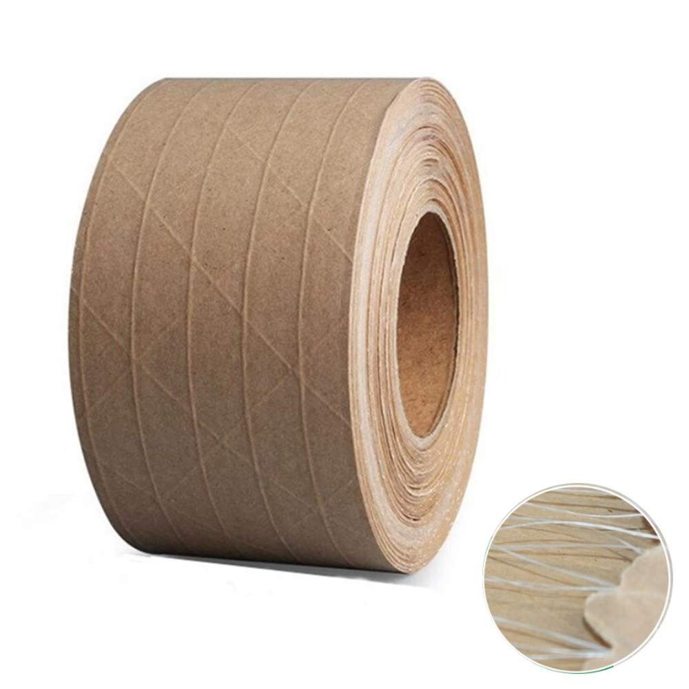 30M/Roll Brown Car Painting Shelter Reinforced Kraft Paper Tape Photo Frame Waterproof Gummed Packaging Tape Eco-Friendly Self Adhesive Carton Sealing Tape