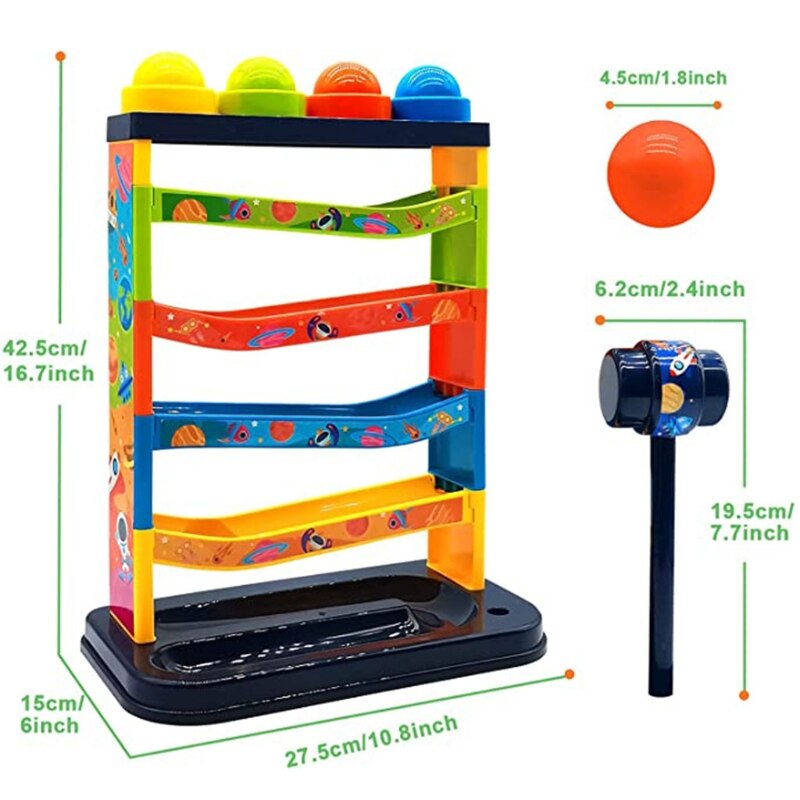 Table Play Toy Plastic Hammer Track Slide Ball Game Brain Training Portable Table Game Creative Baby Gift. 