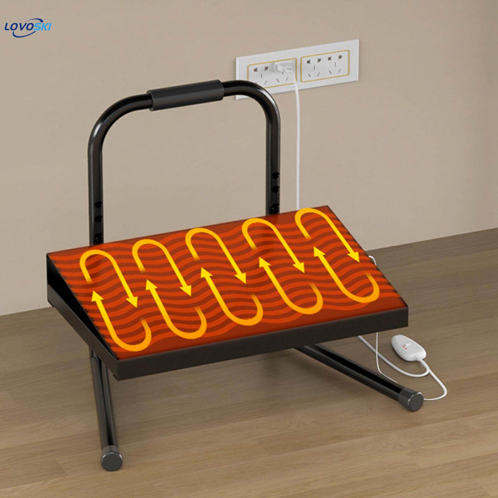 Under Desk Footrest with 6 Adjustable Heights for Home Office Computer Desk Heated Foot Stool