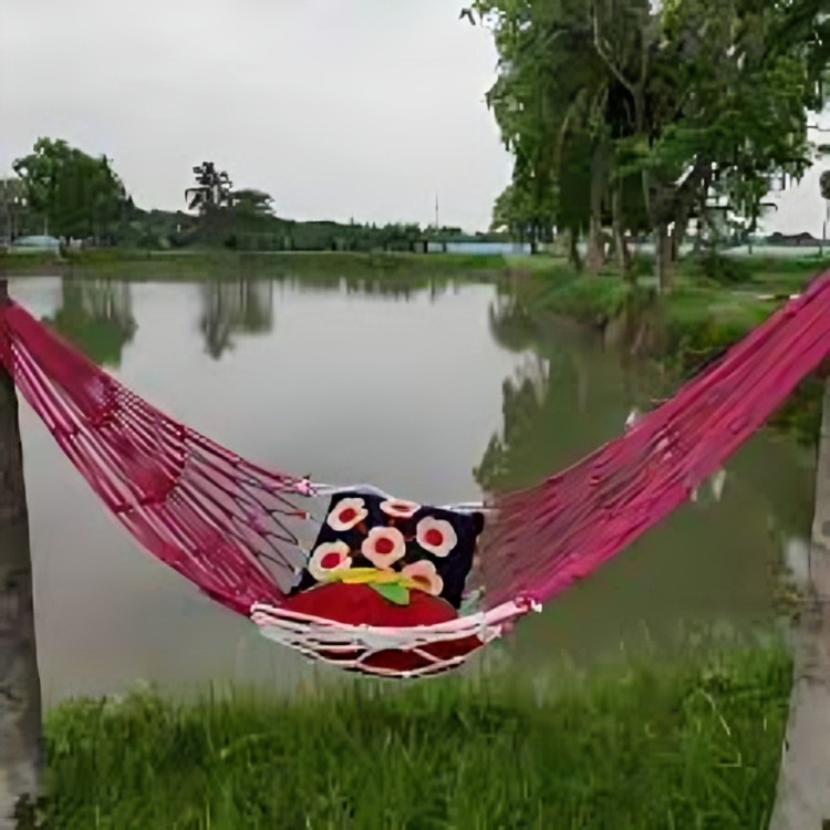 Swing Chair Dolna with SS Rings – Bengali-Style Garden/Balcony Decor | Handmade Dulna | Hanging Rope Bed Swing | Rattan Dolna for All. 