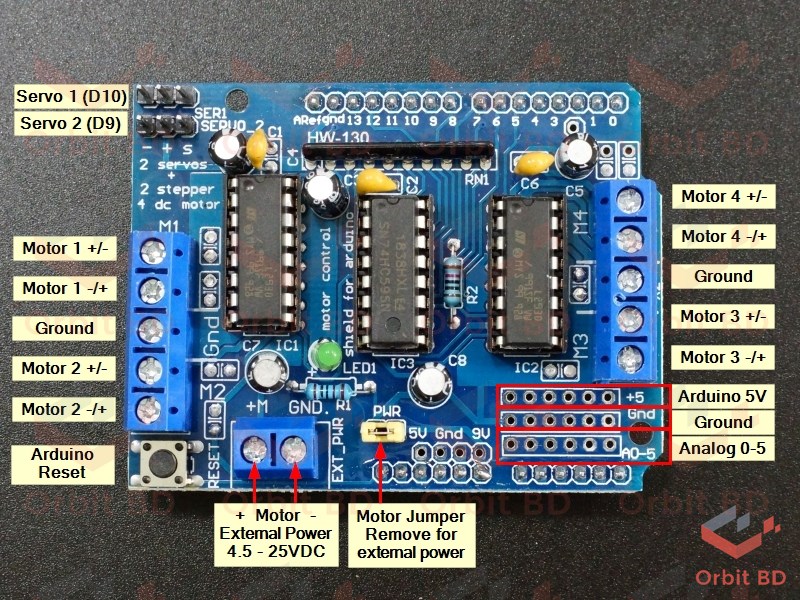 L293D Motor Driver Expansion Board L293D Motor Driver Control Shield Guide L 293D For Arduino Uno Mega. 
